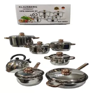 Juego de Ollas Klaussber 12 Piezas: Elegancia y Funcionalidad para tu Cocina - Juego de ollas Klaussber 12pz