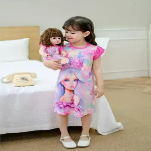 Pijama Encantadora de Muñeca para Niña - SET PIJAMA NIÑA-MUÑECA