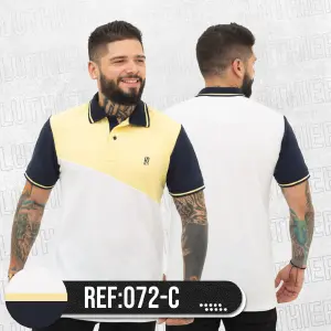 Polo Combinada 072C: Estilo y Comodidad en Cada Detalle - 072C POLO COMBINADA AMARILLO BLANCO