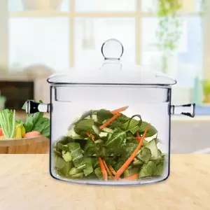 OLLA VIDRIO TEMPLADO 1.5 LT: ¡Cocina con Estilo y Seguridad! - OLLA VIDRIO TEMPLADO 1.5 LT