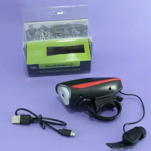 Luz de Bicicleta con Bocina Integrada: ¡Ilumina tu Camino y Hazte Oír! - Luz para bicicleta 3 secuencias con boc