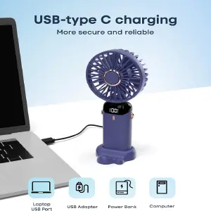 Ventilador Portátil Recargable con Pantalla: Frescura en Movimiento - Ventilador recargable portátil Display