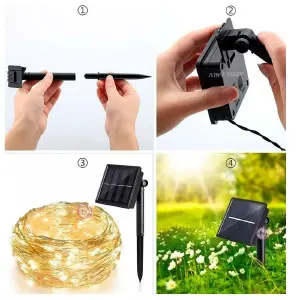 Ilumina Tu Espacio con la Guirnalda Solar de 200 LED - 20 Metros - Lineal de Alambre Solar 200 led-20 MTS