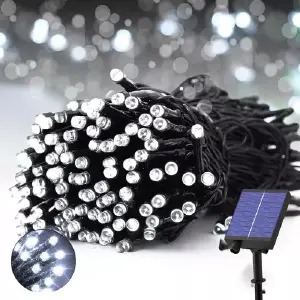 Ilumina tus Fiestas con 2 Luces Navideñas Solares de 10 Metros - 2 Luces navideñas panel solar 10 metros