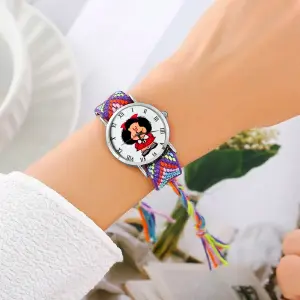 Reloj Mafalda Tejido: Elegancia Artesanal para tu Muñeca - Reloj Mafalda Tejido Hilos Artesanal Muj