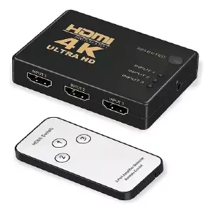 Conmutador HDMI 4K con 3 Entradas y Control Remoto - Switch Hdmi 4k 3 Entradas + Control