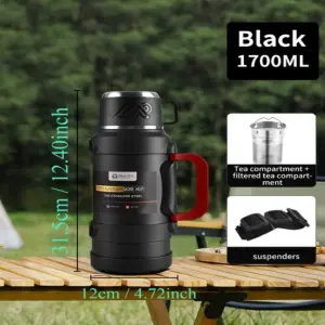 TERMO DE ACERO INOXIDABLE 1.6L: Conserva tus Bebidas Calientes o Frías por Horas - TERMO DE ACERO INOXIIDABLE 1.6L