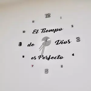 Reloj 3D de Pared Grande con Frase Inspiradora - Reloj 3d De Pared Grande + Frase En Vini