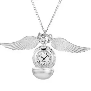 Collar Reloj Snitch Dorada - Un Vistazo Mágico a tu Muñeca - Collar Reloj Snitch Harry Potter Platead