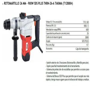 Rotomartillo Takima 26mm - Potencia y Precisión Inigualables - ROTOMARTILLO 26MM - 900W MARCA TAKIMA