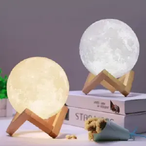 Lámpara Luna Moonlight: Magia Recargable en 3D para tu Hogar - Lámpara Luna Moonlight Recargable 3d Col