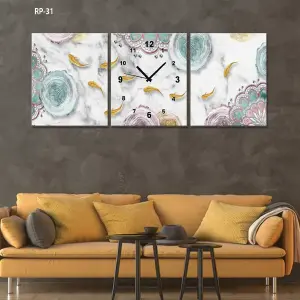 RELOJ PARED ESTILO POLIPTICO 3 PIE RP-31: Elegancia y Precisión en tu Hogar - RELOJ PARED ESTILO POLIPTICO 3 PIE RP-31