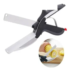Revoluciona tu Cocina con el Cortador 2 en 1: ¡Cuchillo y Tijeras Inteligentes! - CORTADOR COCINA 2 EN 1 CUCHILLO TIJERAS