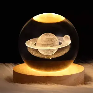 Lámpara Esfera de Cristal 3D: Ilumina tu Espacio con Magia - lampara esfera cristal 3D