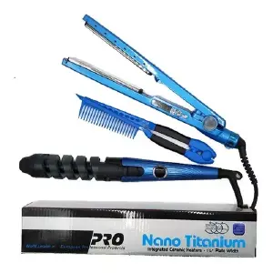 Transforma Tu Cabello con el Combo Nano Titanium Plancha, Peine y Rizador - Combo Nano Titanium Plancha, Peine Y Riz