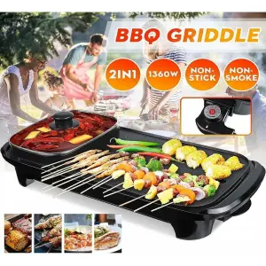 Parrilla Antiadherente Eléctrica con Olla: ¡Tu Cocina Versátil y Saludable! - Parrilla Antiadherente Eléctrica Con Oll