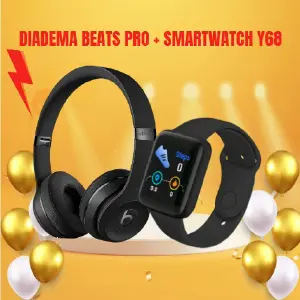 DIADEMA BEATS + OBSEQUIO SMARTWATCH Y68: Sonido Inmersivo y Estilo Inteligente - DIADEMA BEATS + OBSEQUIO SMARTWATCH Y68