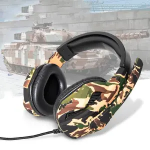 Audífonos Gamer Camuflado Militar GM-135: Domina el Campo de Batalla Virtual - Audifonos Gamer Camuflado Militar GM-135