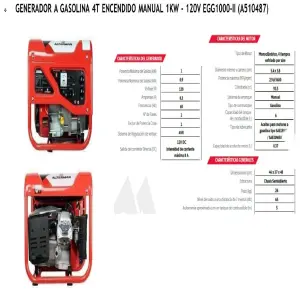 Generador de Gasolina 4 Tiempos: Potencia Confiable a tu Alcance - GENERADOR A GASOLINA 4T ENCENDIDO MANUAL