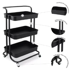 Organizador Multiusos con Ruedas: ¡Tu Espacio, Siempre Ordenado! - Organizador Multiusos con Ruedas(Acero)