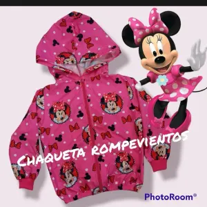 Chaqueta Rompevientos Minnie para Niña - ¡Estilo y Protección en Fucsia! - Chaqueta rompevientos niña minnie fucsia
