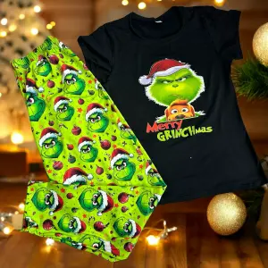 Pijama Navideño Grinch Negro para Dama y Cabal - pijama navidad grinch negra dama y cabal