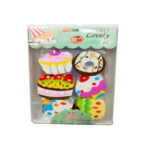 Set de Borradores Divertidos: ¡Decora tu Escritorio con Forma de Pastel! - SET DE BORRADORES FIGURA DE PASTEL