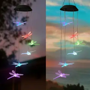 LIBELULAS SOLARES LED MULTICOLOR - LIBELULAS SOLAR LED MULTICOLOR