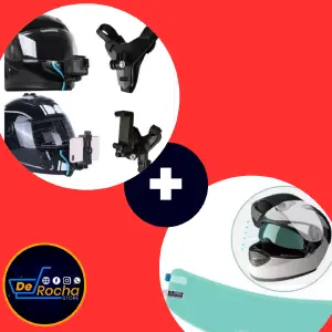 Combo Visor Antiempañante y Soporte para Casco: Visión Clara y Protección Total - combo visor antiempañante+soporte casco