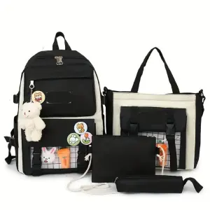 Morral Escolar Infantil Negro: ¡El Set Completo para el Éxito Escolar! - Morral Escolar Infantil Negro set x5