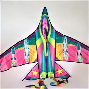 Cometa Estilo Avión con Misiles - ¡Aventura en el Cielo! - Cometa estilo avion con misiles 140cmx9
