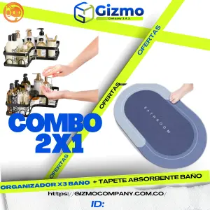 Transforma tu Baño con Nuestro Combo Organizador + Tapete - Combo Organizador Baño + Tapete Baño