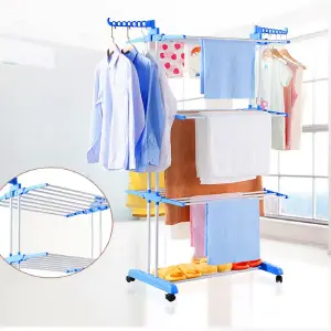 Tendedero Plegable de 3 Niveles: ¡La Solución Definitiva para tu Ropa! - Tendedero Ropa Perchero Plegable 3 nivel