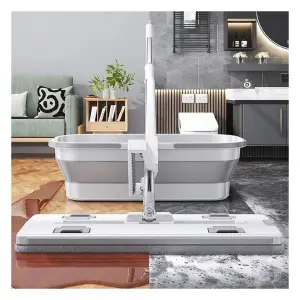 Trapeador 2 en 1 Blanco P04: Limpieza Inteligente y sin Esfuerzo - Trapeador 2en1 Escurridor Blanco P04
