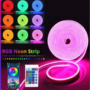 Cinta de Neón LED RGB WiFi de 5 Metros: Ilumina tu Mundo con Estilo - Cinta Neon Flex Led Rgb 5mt Wifi Control