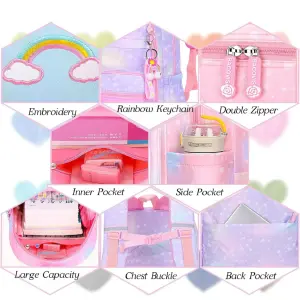 Morral Escolar con Lonchera para Niña: ¡El Combo Perfecto! - Morral para niña con lonchera