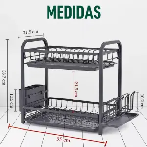 Escurridor Inoxidable Platero 2 Niveles: ¡Elegancia y funcionalidad en tu cocina! - Escurridor Inoxidable Platero 2 Niveles