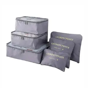 Set X6 Organizador Cubo Caja Ropa Gris