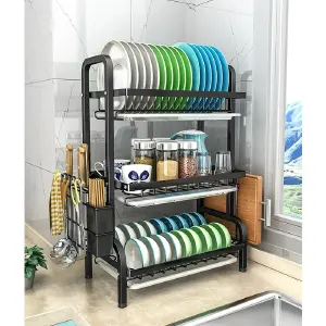 Organización Impecable: Escurridor de Platos de 3 Niveles - escurridor de platos 3 niveles