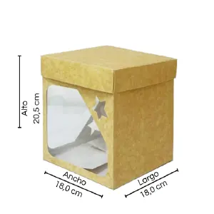 Cubo de Cartón 18x18 con Ventana - Pack de 12 Unidades - Cubo 18x18  con ventana x12und