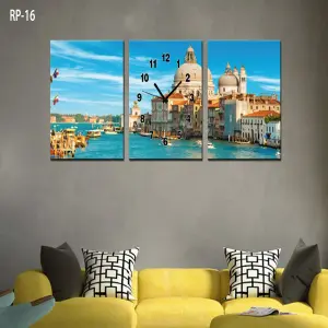 RELOJ PARED ESTILO POLIPTICO 3 PIE RP-16: Elegancia y Precisión en tu Hogar - RELOJ PARED ESTILO POLIPTICO 3 PIE RP-16