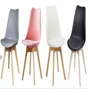 Silla de Comedor Acolchada con Patas de Madera: Elegancia y Confort para tu Hogar - Silla comedor Acolchada tipo eames - EMA