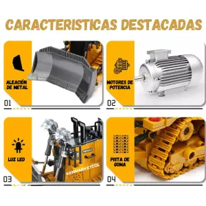Bulldozer Control Remoto Metal: ¡Experimenta el Poder en tus Manos! - Bulldozer Control Remoto Metal