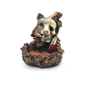 Cenicero Calavera Rasta Lobo: ¡Estilo y Originalidad para Tu Espacio! - Cenicero Calavera Rasta Lobo Decoración