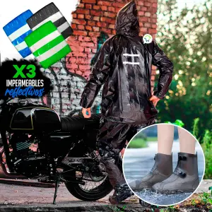 Conjunto Impermeable Definitivo: Protección Completa para tus Aventuras - Set x3 Impermeables + Botas Impermeables