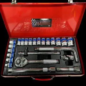 Juego de Copas y Rachas 24 Piezas 1/2" - JUEGO DE COPAS Y RACHET 24PCS 1/2"