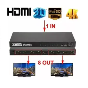 Divisor HDMI 1080p 1x8: Amplifica tu Señal de Video - SPLITTER HDMI 1080p 1X8