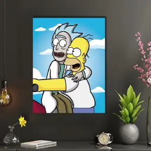 Cuadro Decorativo Moderno: Homero y Rick - Cuadro Decorativo Moderno Homero y Rick