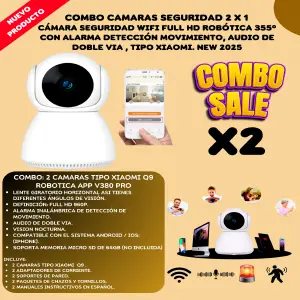 Kit de 2 Cámaras de Seguridad WiFi: ¡Protección Integral para tu Hogar! - Kit 2 Camaras Seguridad Wifi Tipo Xiaomi