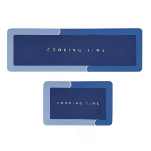 Set x2 Tapetes de Cocina de Secado Rápido - Azul Elegante - Set x2 Tapete Cocina Secado Rápido Azul